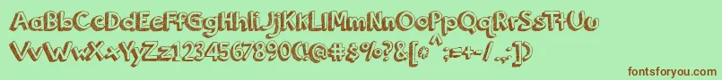Fonte BmdOrangeJuice – fontes marrons em um fundo verde