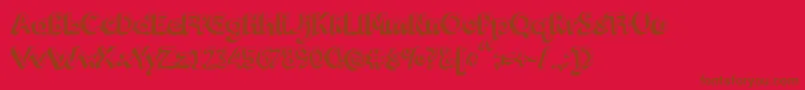 BmdOrangeJuice-fontti – ruskeat fontit punaisella taustalla