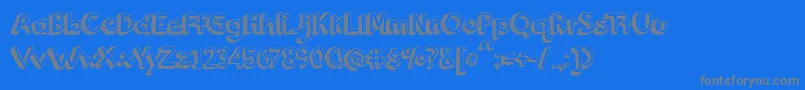 フォントBmdOrangeJuice – 青い背景に灰色の文字