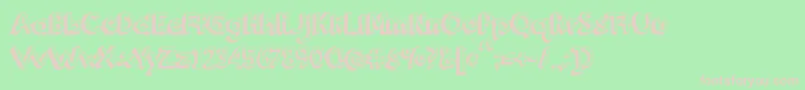 BmdOrangeJuice-Schriftart – Rosa Schriften auf grünem Hintergrund