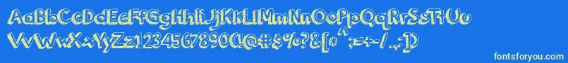 BmdOrangeJuice Font – Yellow Fonts on Blue Background