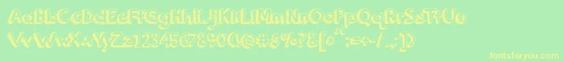 BmdOrangeJuice-fontti – keltaiset fontit vihreällä taustalla