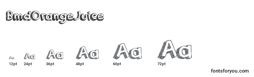 BmdOrangeJuice Font Sizes
