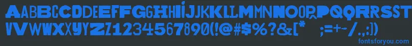 フォントBakuninregular – 黒い背景に青い文字