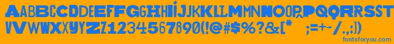 フォントBakuninregular – オレンジの背景に青い文字