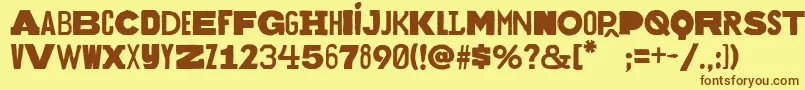 Bakuninregular Font – Brown Fonts on Yellow Background