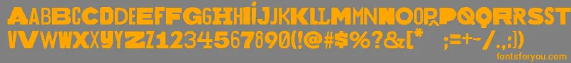 Bakuninregular Font – Orange Fonts on Gray Background