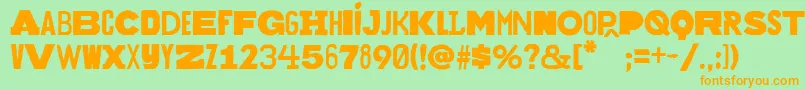 Bakuninregular Font – Orange Fonts on Green Background