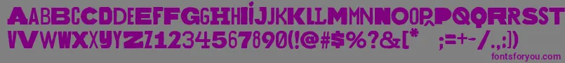 Bakuninregular Font – Purple Fonts on Gray Background