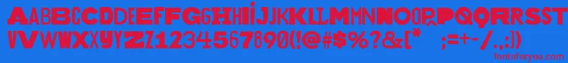 Bakuninregular Font – Red Fonts on Blue Background