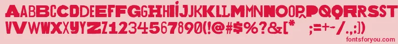 Bakuninregular Font – Red Fonts on Pink Background