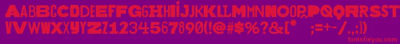 Bakuninregular Font – Red Fonts on Purple Background