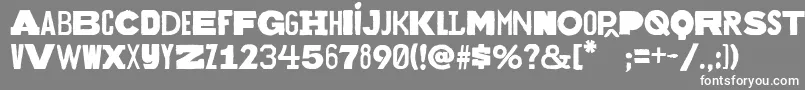 フォントBakuninregular – 灰色の背景に白い文字