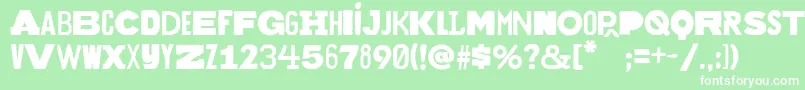 Bakuninregular Font – White Fonts on Green Background