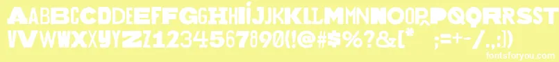 Bakuninregular Font – White Fonts on Yellow Background