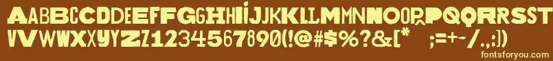 Bakuninregular Font – Yellow Fonts on Brown Background