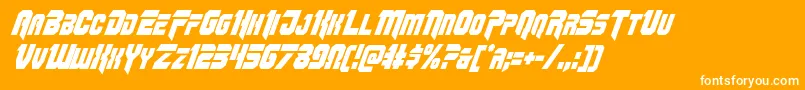 Omegaforcecondital12 Font – White Fonts on Orange Background