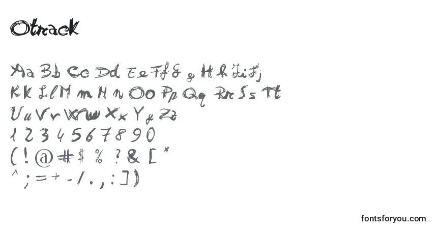 Schriftart Otrack – Alphabet, Zahlen, spezielle Symbole