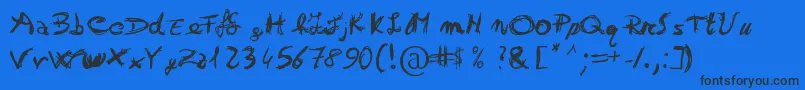 フォントOtrack – 黒い文字の青い背景