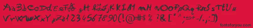 Otrack Font – Black Fonts on Red Background
