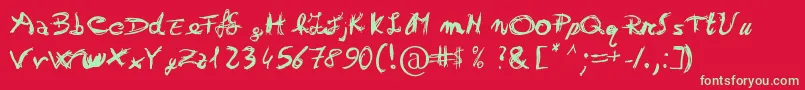 Otrack Font – Green Fonts on Red Background