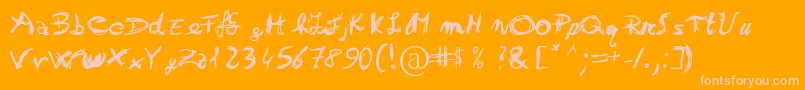 Otrack Font – Pink Fonts on Orange Background