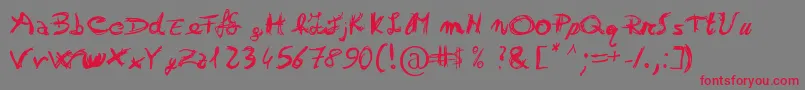 Otrack Font – Red Fonts on Gray Background