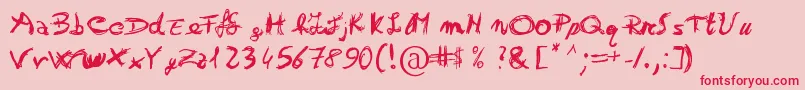 Otrack Font – Red Fonts on Pink Background
