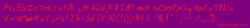 Otrack Font – Red Fonts on Purple Background