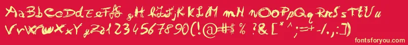 Otrack Font – Yellow Fonts on Red Background