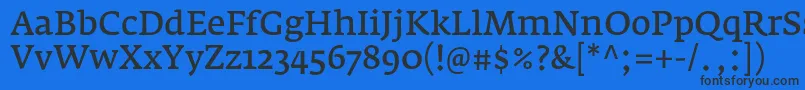 Czcionka FedraserifaproNormal – czarne czcionki na niebieskim tle