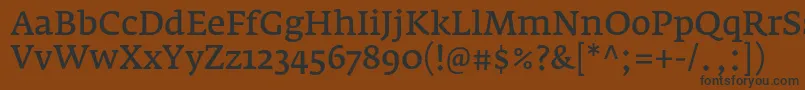 フォントFedraserifaproNormal – 黒い文字が茶色の背景にあります