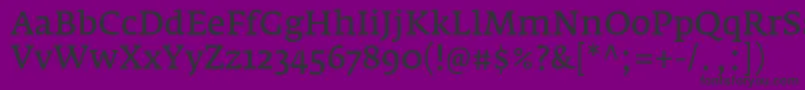 フォントFedraserifaproNormal – 紫の背景に黒い文字