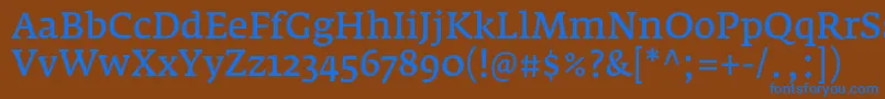 Czcionka FedraserifaproNormal – niebieskie czcionki na brązowym tle