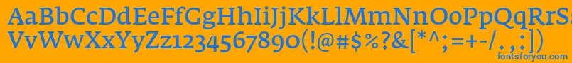 FedraserifaproNormal Font – Blue Fonts on Orange Background