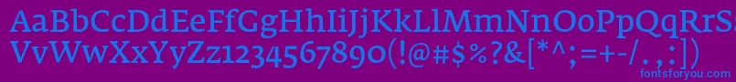 FedraserifaproNormal Font – Blue Fonts on Purple Background