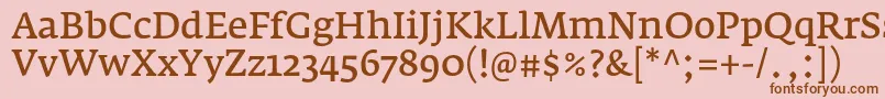FedraserifaproNormal Font – Brown Fonts on Pink Background