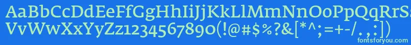 Шрифт FedraserifaproNormal – зелёные шрифты на синем фоне