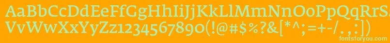 More about FedraserifaproNormal Font FedraserifaproNormal Font – Green Fonts on Orange Background