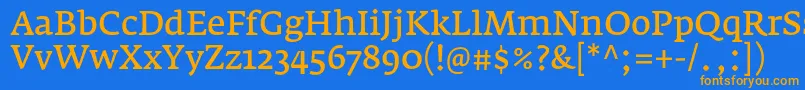FedraserifaproNormal Font – Orange Fonts on Blue Background