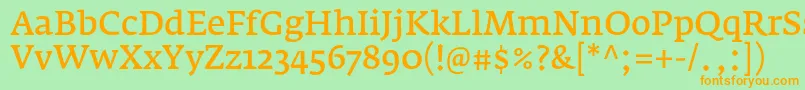 Шрифт FedraserifaproNormal – оранжевые шрифты на зелёном фоне