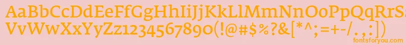 FedraserifaproNormal Font – Orange Fonts on Pink Background