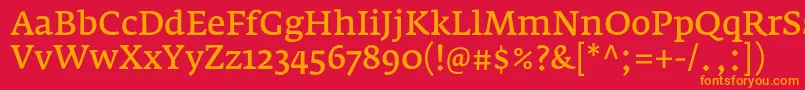 Шрифт FedraserifaproNormal – оранжевые шрифты на красном фоне