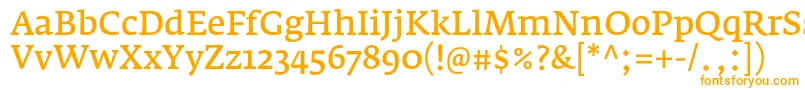 フォントFedraserifaproNormal – 白い背景にオレンジのフォント