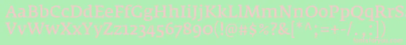 Czcionka FedraserifaproNormal – różowe czcionki na zielonym tle