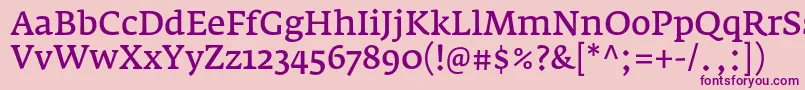 FedraserifaproNormal Font – Purple Fonts on Pink Background