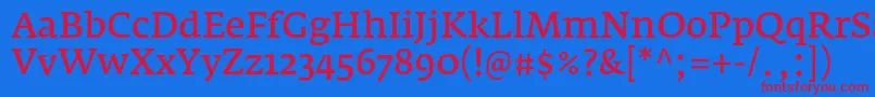Шрифт FedraserifaproNormal – красные шрифты на синем фоне