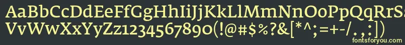 FedraserifaproNormal Font – Yellow Fonts on Black Background