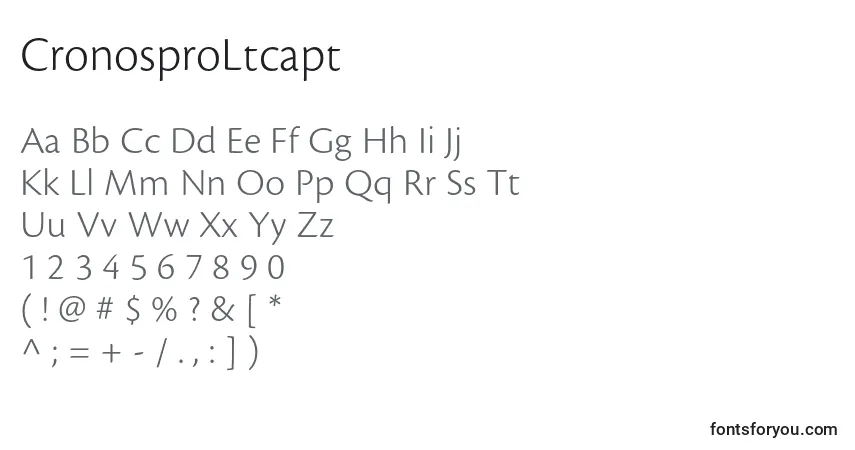 A fonte CronosproLtcapt – alfabeto, números, caracteres especiais