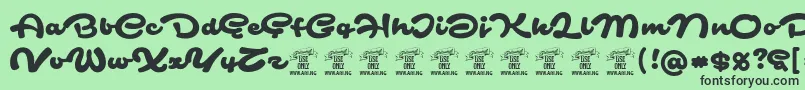 Czcionka SafirscriptPersonalUse – czarne czcionki na zielonym tle